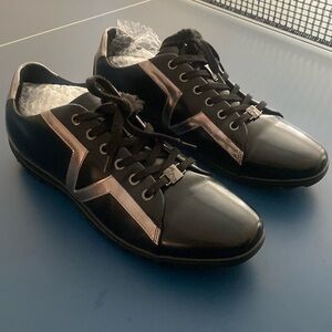 Versace collection black and silver sneakers dress up or down